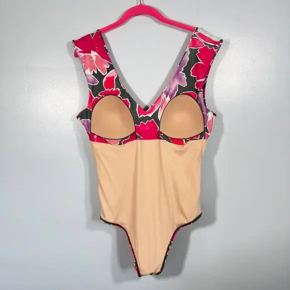 Summersalt 16 The Ruched Backflip Watercolor Petal Olive & Spritz Tummy Control - Picture 6 of 6